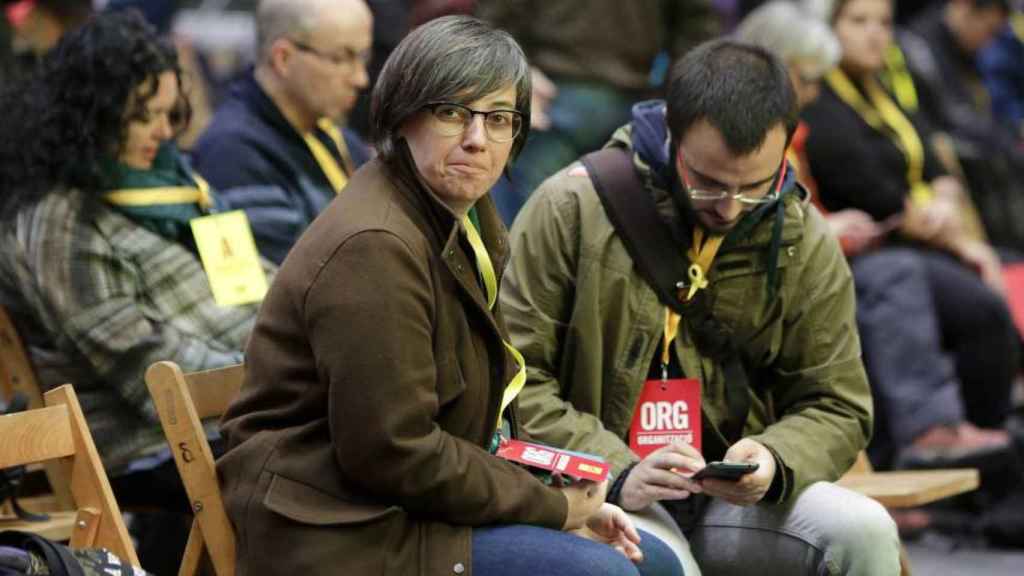 Imagen de Mireia Boya durante una asamblea de la CUP / EFE