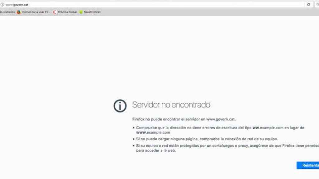 Captura de la página web Govern.cat, desactivada el martes por el Gobierno / CG