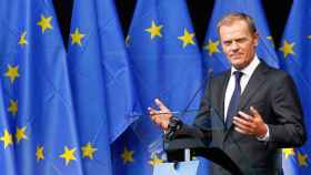 Donald Tusk, presidente del Consejo europeo, en una comparecencia ante los medios / CG