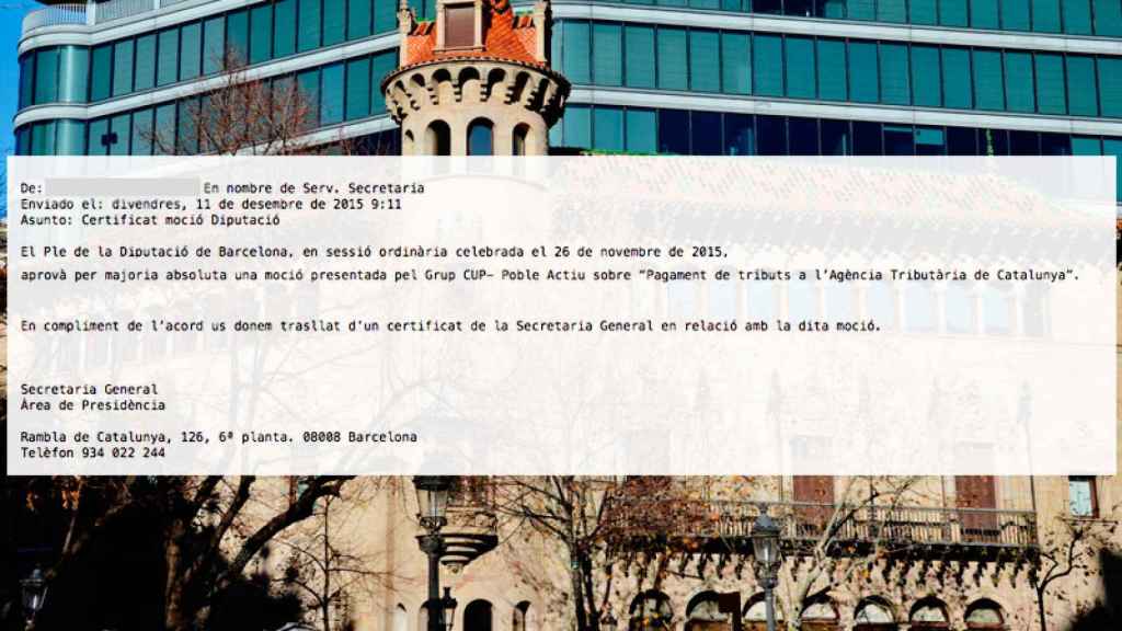 Comunicado de la Diputación de Barcelona sobre la el pago a la 'hacienda catalana'.