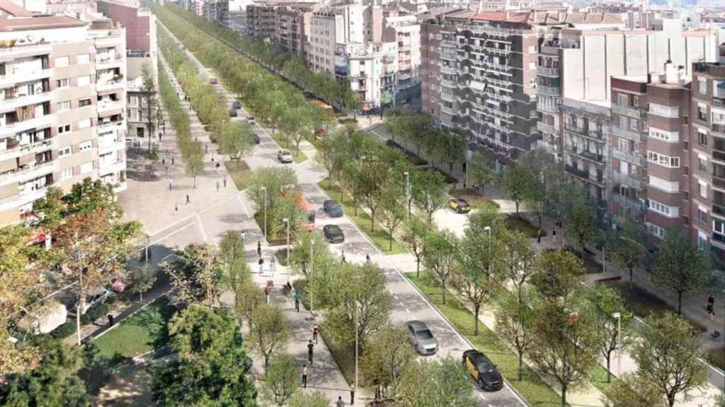 Proyección de las obras que se llevarán a cabo en la renovación de la avenida Meridiana / AJUNTAMENT DE BARCELONA