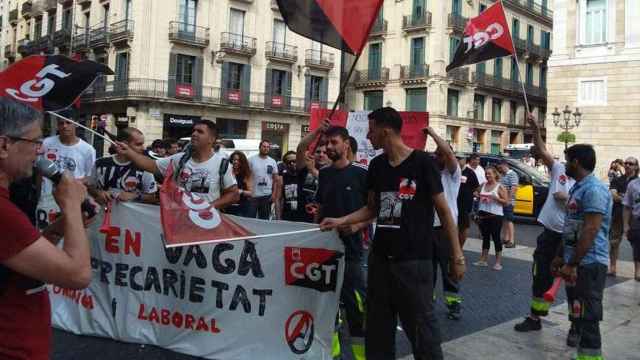 Trabajadores de Bicing en una huelga, en 2017 / CGT