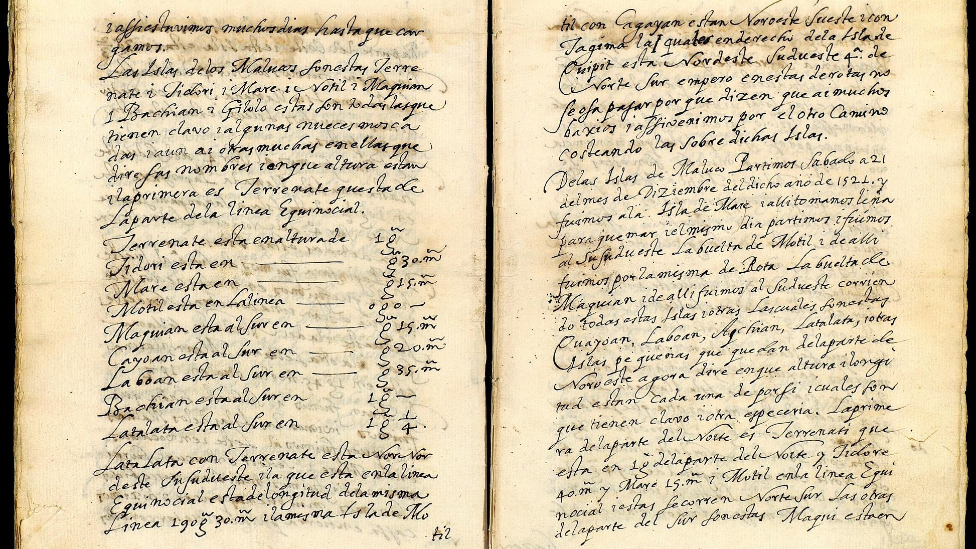 Una de las cartas durante la travesía entre 1519 y 1522 alrededor del mundo con Juan Sebastián Elcano / MINISTERIO DE CULTURA