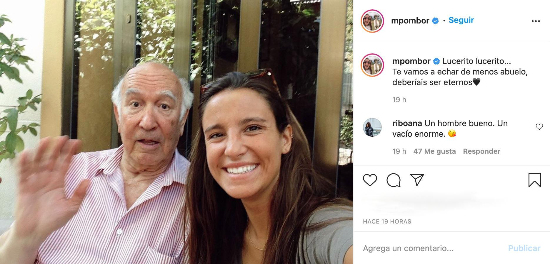 La publicación de Marta Pombo en honor a su abuelo / INSTAGRAM