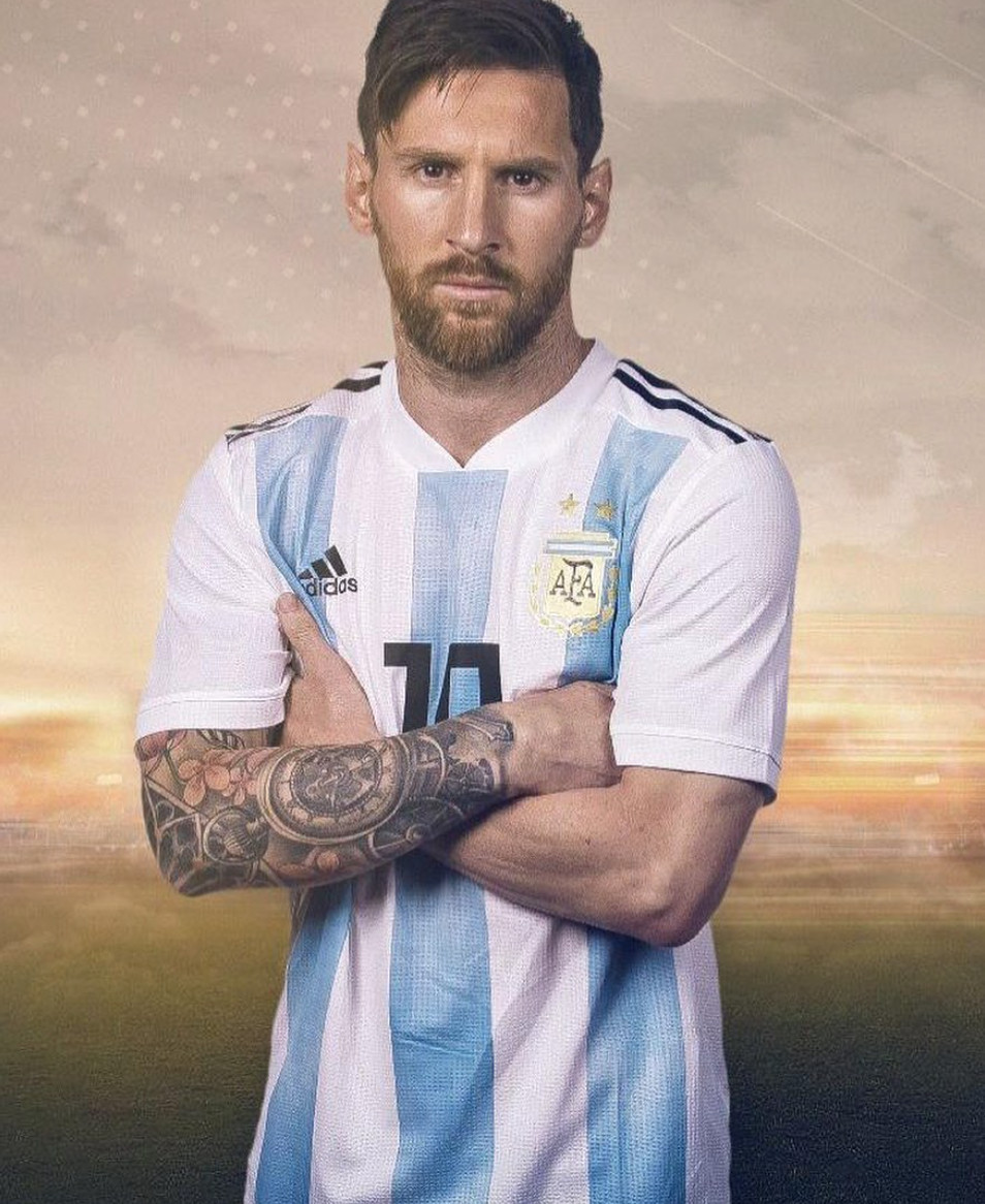 Leo Messi con la camiseta de la selección argentina