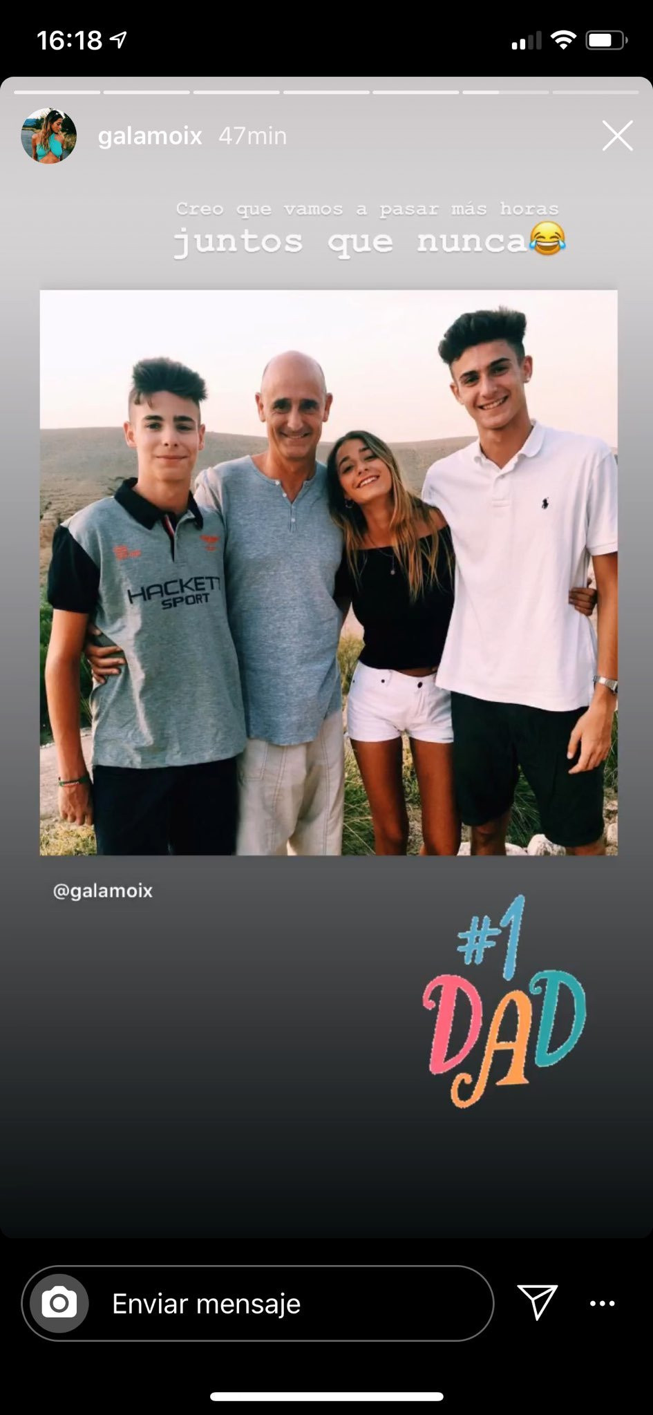 Gala Moix con su padre