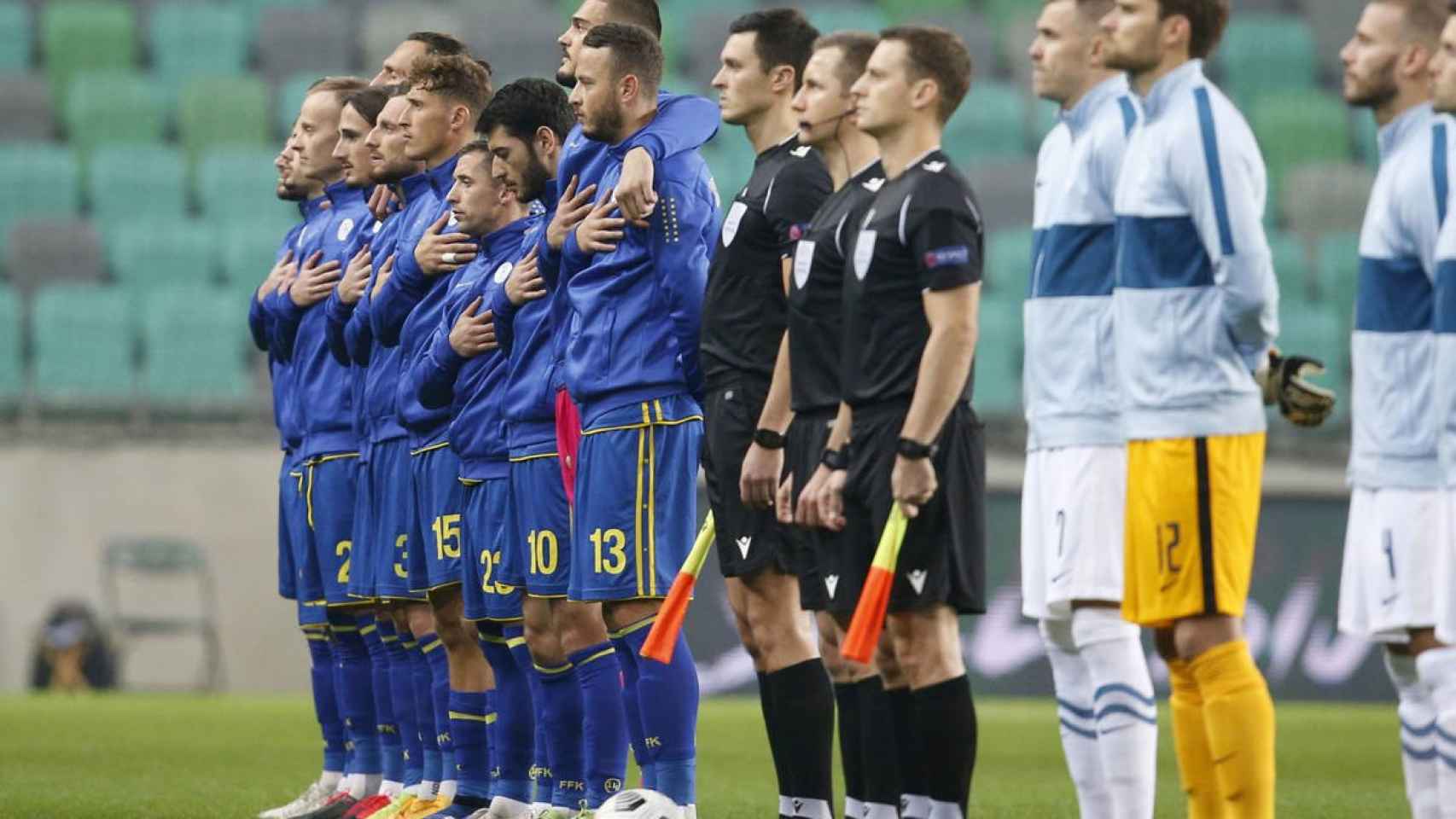 Imagen de los internacionales de Kosovo en un partido oficial / EFE