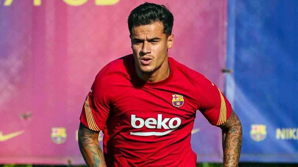 Coutinho, en un entrenamiento del Barça | FCB