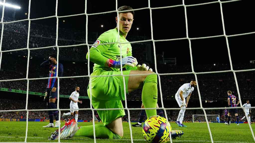 Ter Stegen, tras encajar un gol de Asensio, que posteriormente fue anulado por el VAR EFE