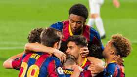 Celebración de gol en el Barça B / FCB