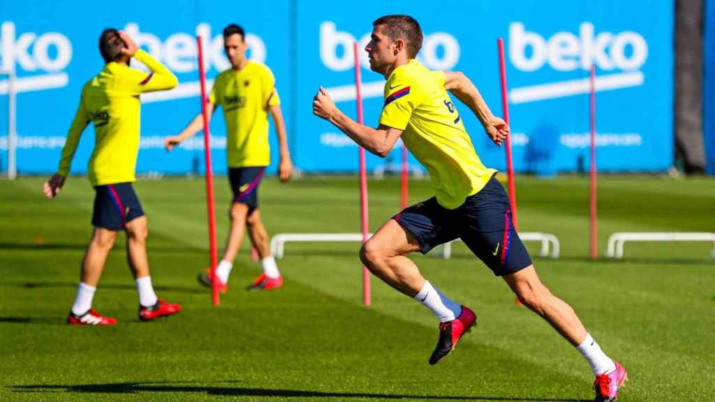 Sergi Roberto en un entrenamiento del Barça / FCB