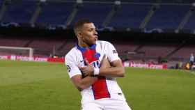 Mbappé, celebrando un gol contra el Barça | PSG