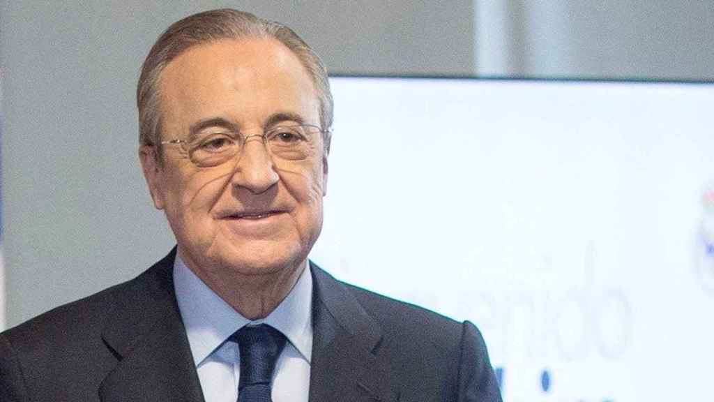 El presidente del Real Madrid, Florentino Pérez, durante un acto en el Bernabéu / EFE