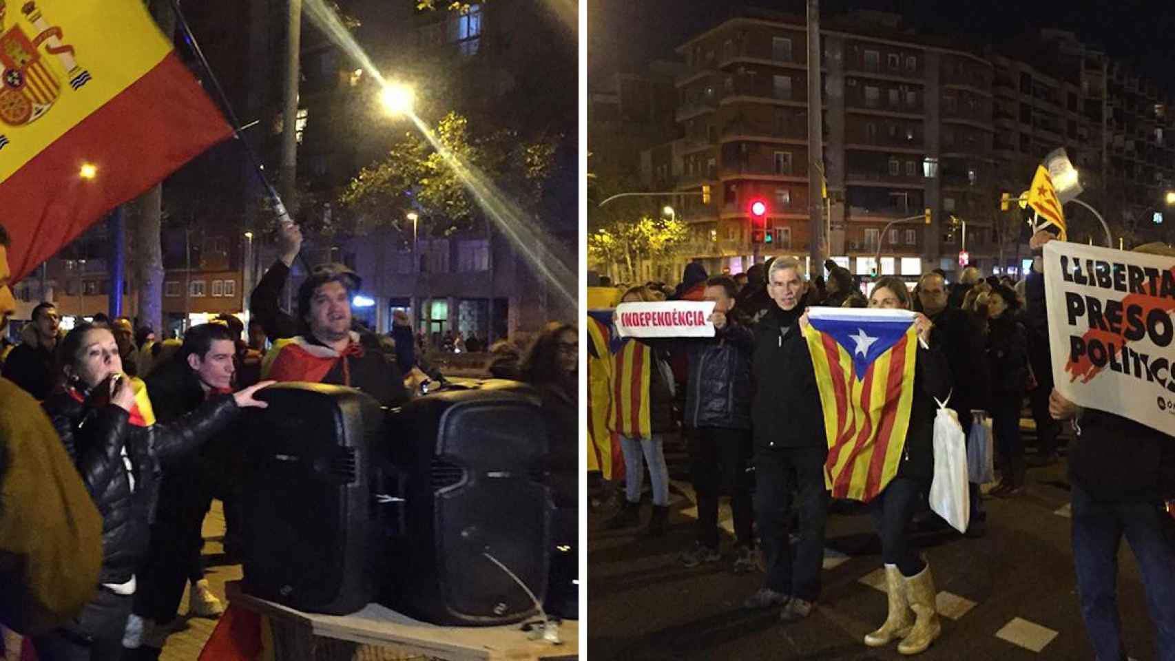 Constitucionalistas y CDR se concentran en la Meridiana / CG