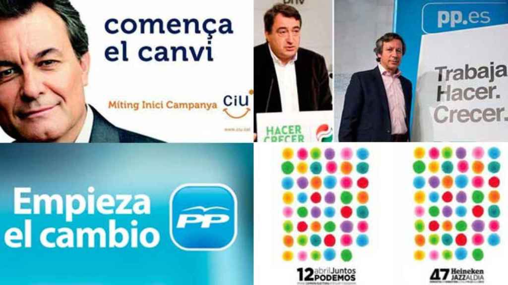 Lemas y carteles electorales parecidos en los últimos años