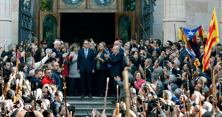 Artur Mas, entrando a declarar en el TSJC / EFE