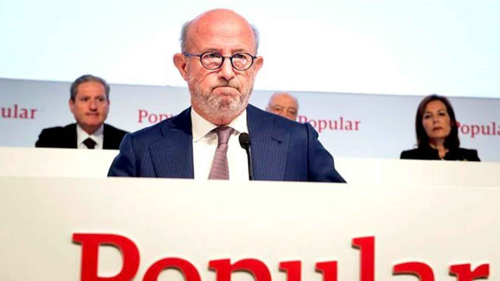 Emilio Saracho, presidente de Banco Popular, en la junta ordinaria de accionistas que se ha celebrado este lunes en Madrid / EFE