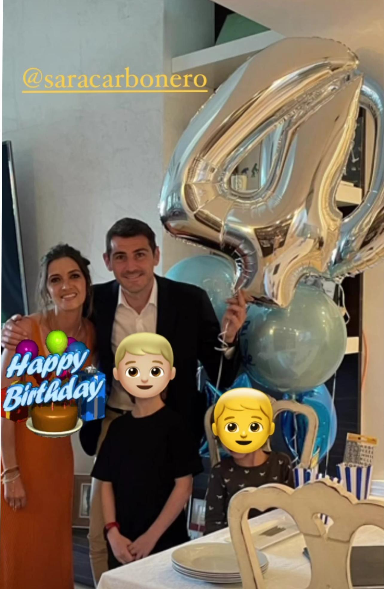 Sara Carbonero e Iker Casillas, junto a sus hijos, celebran el cumleaños del exportero /REDES