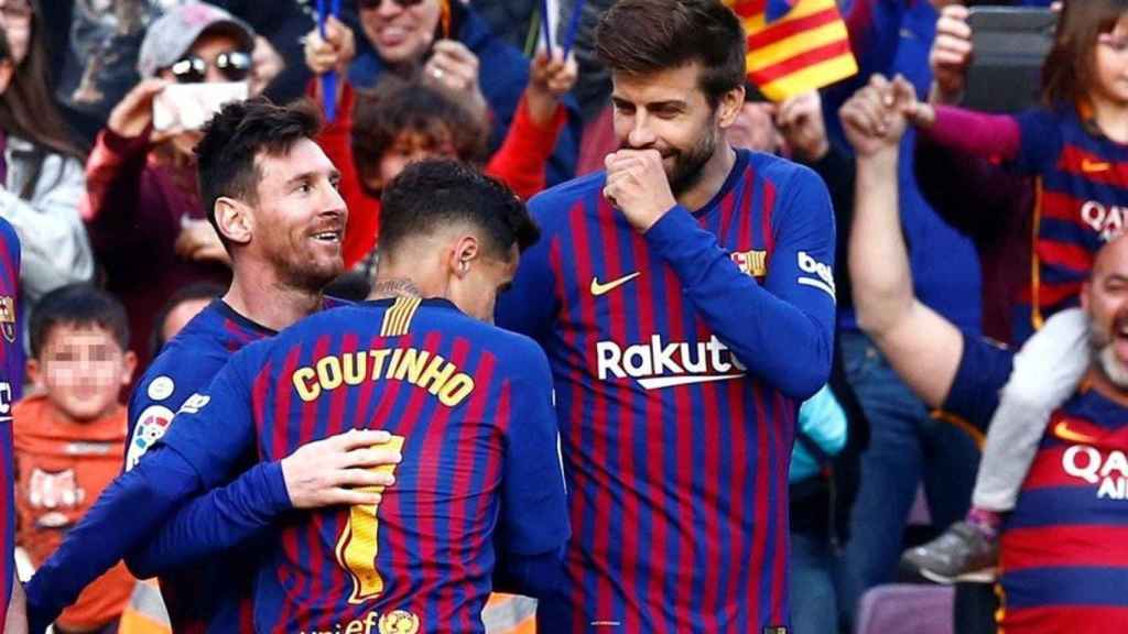 Philippe Coutinho celebra un gol con el Barça / EFE