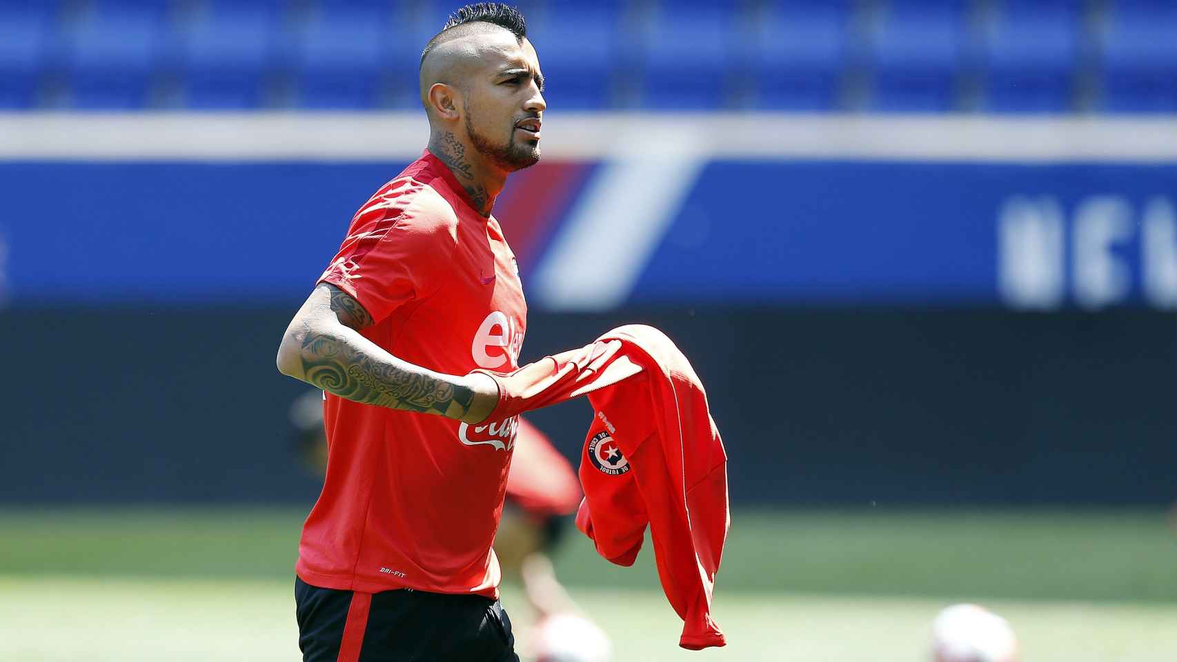 Arturo Vidal en un entrenamiento con la selección de Chile / EFE