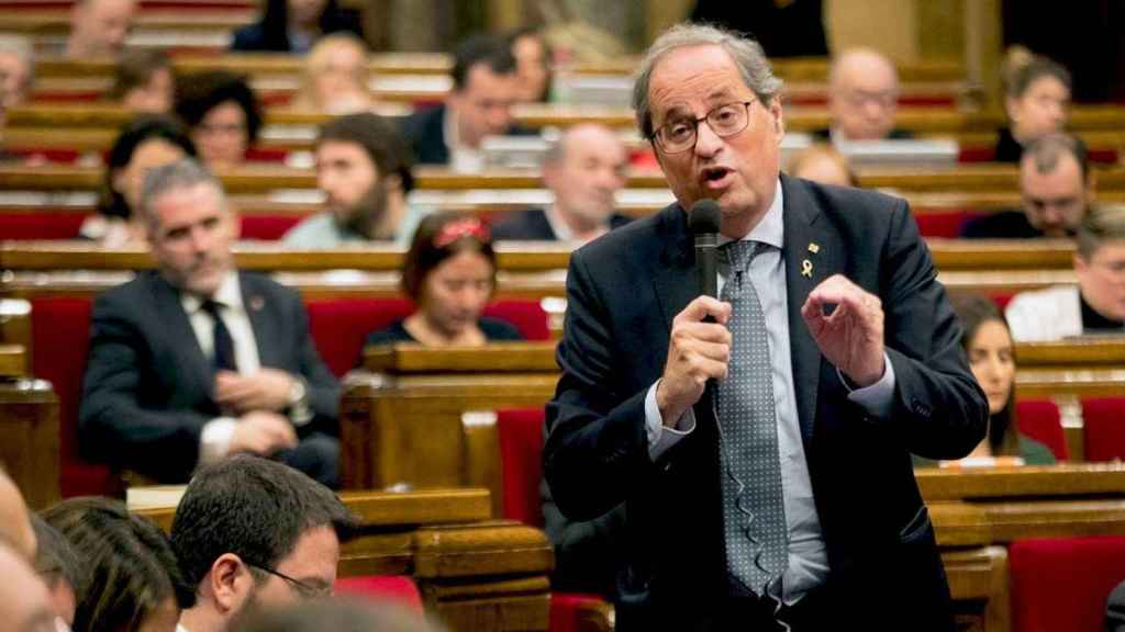 El presidente de la Generalitat, Quim Torra, en el Parlament / EFE