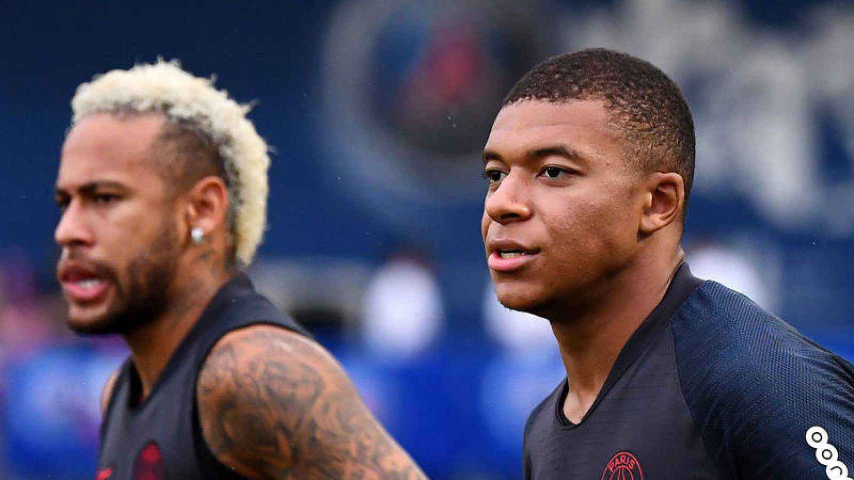 Neymar y Mbappé en un entrenamiento con el PSG / EFE