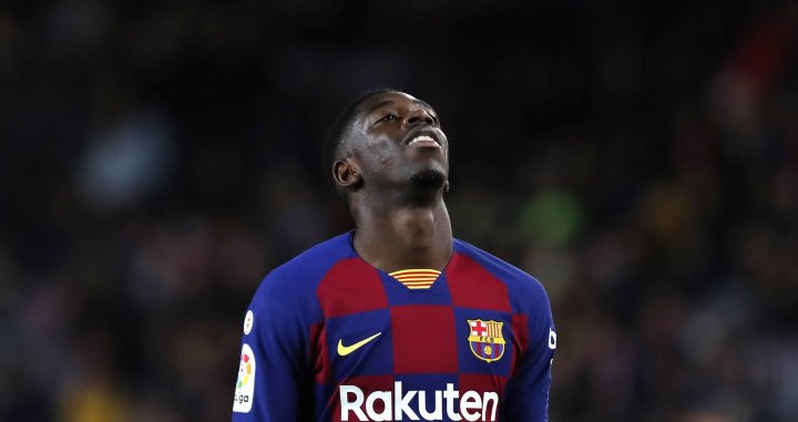 Dembelé, lamentando una acción con el Barça | EFE