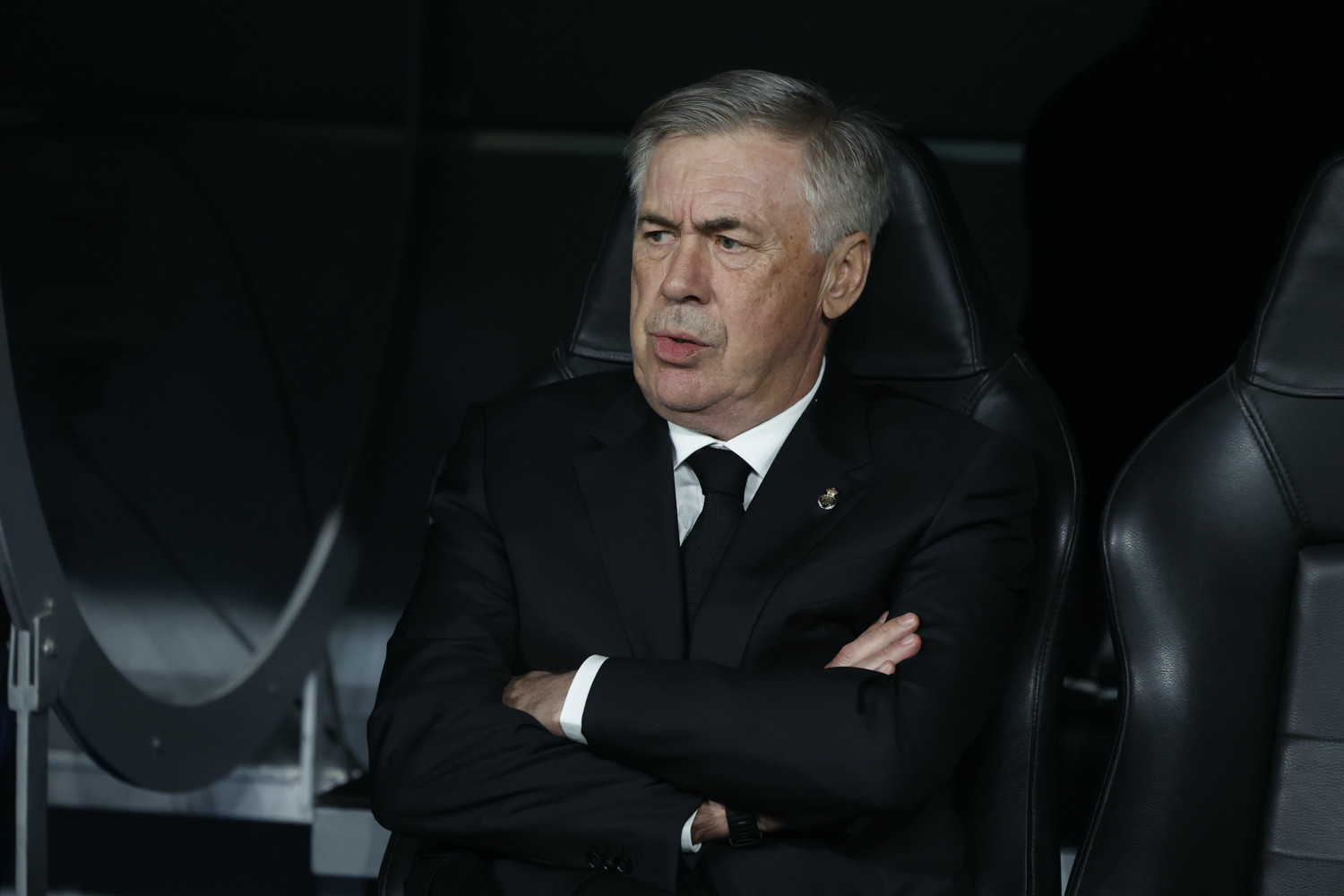 Carlo Ancelotti, durante el Real Madrid Liverpool de Champions League / EFE