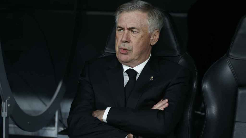 Carlo Ancelotti, durante el Real Madrid Liverpool de Champions League / EFE