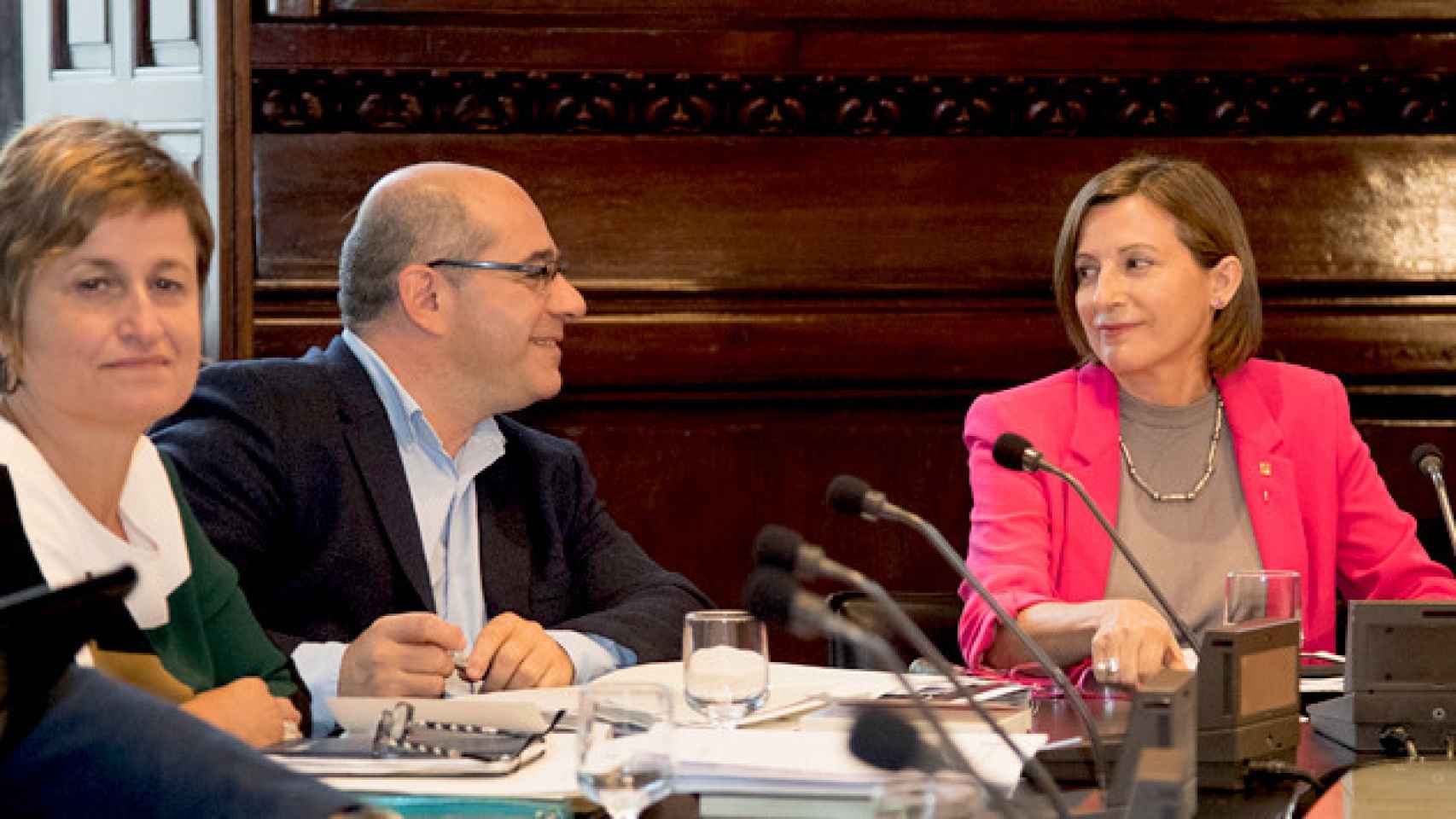 La presidenta del Parlament, Carme Forcadell, en la reunión de la mesa de portavoces / EFE