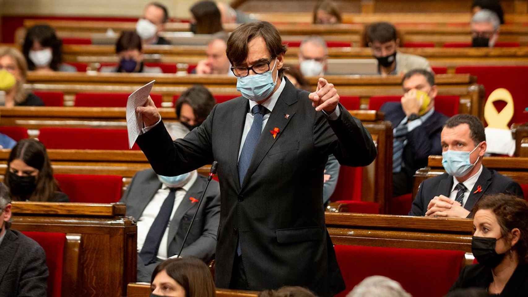 Salvador Illa, líder del PSC en el Parlament / DAVID ZORRAKINO (EP)