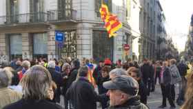 Manifestantes ocupando la Via Laietana en Barcelona / TWITTER