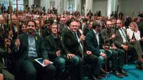 Alcaldes independentistas en el homenaje a Puigdemont en Bruselas / CG