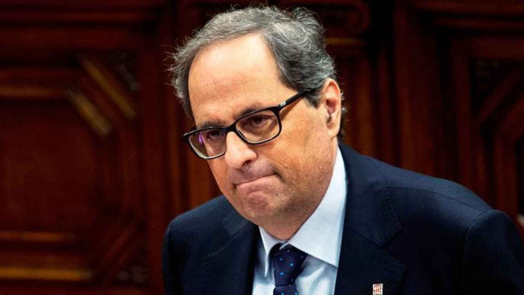 Quim Torra, candidato a presidente de la Generalitat, en el Parlament de Cataluña el sábado / EFE