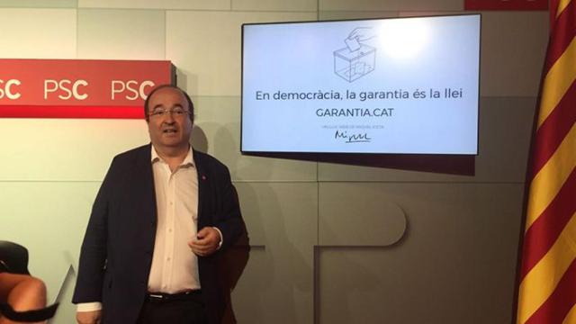 El primer secretario del PSC, Miquel Iceta, presenta la web garantia.cat sobre el referéndum / CG