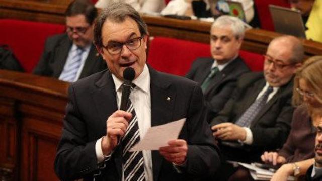 El presidente de la Generalidad, Artur Mas, en la sesión de control del Parlamento autonómico de este miércoles