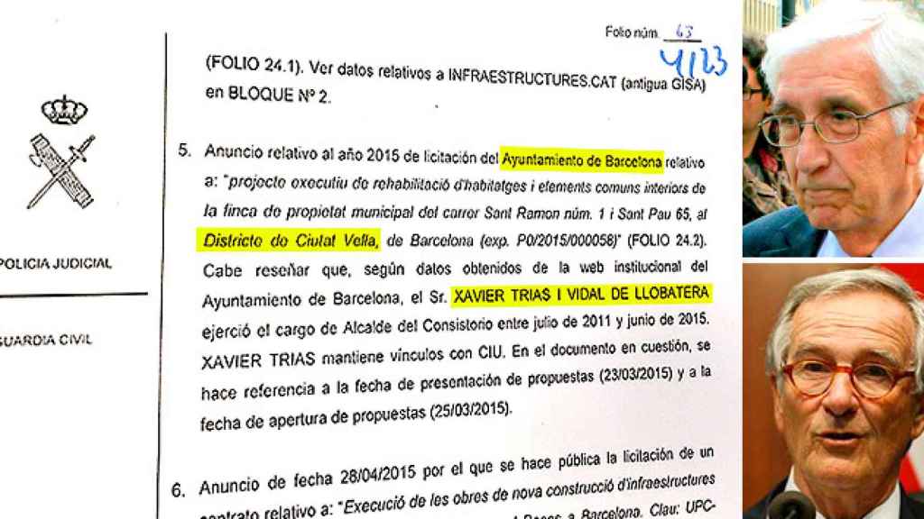 Fragmento del sumario del caso 3% junto al exalcalde Trias y al extesorero Osàcar / CG