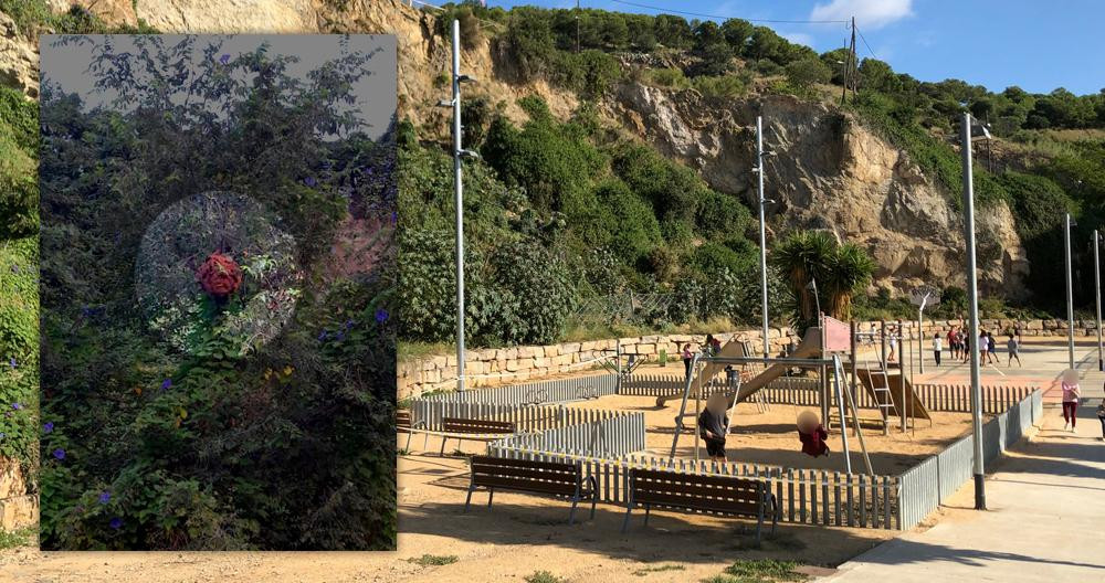 Zona infantil ubicada a escasos metros del avispero detectado por vecinos del distrito de Horta-Guinardó / CG