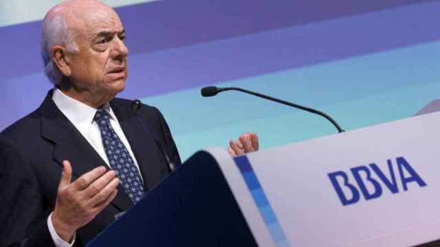 El presidente de BBVA, Francisco González, que ha vendido 12.000 millones en activos inmobiliarios a Cerberus / EFE