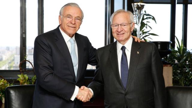 Isiro Fainé (izquierda), presidente de Caixabank, y Miquel Valls (derecha), presidente de la Cambra de Comerç de Barcelona.