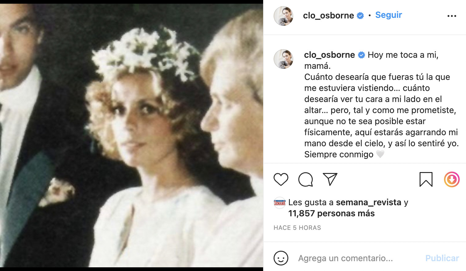 Publicación de Clauda Osborne en Instagram / @clo_osborne