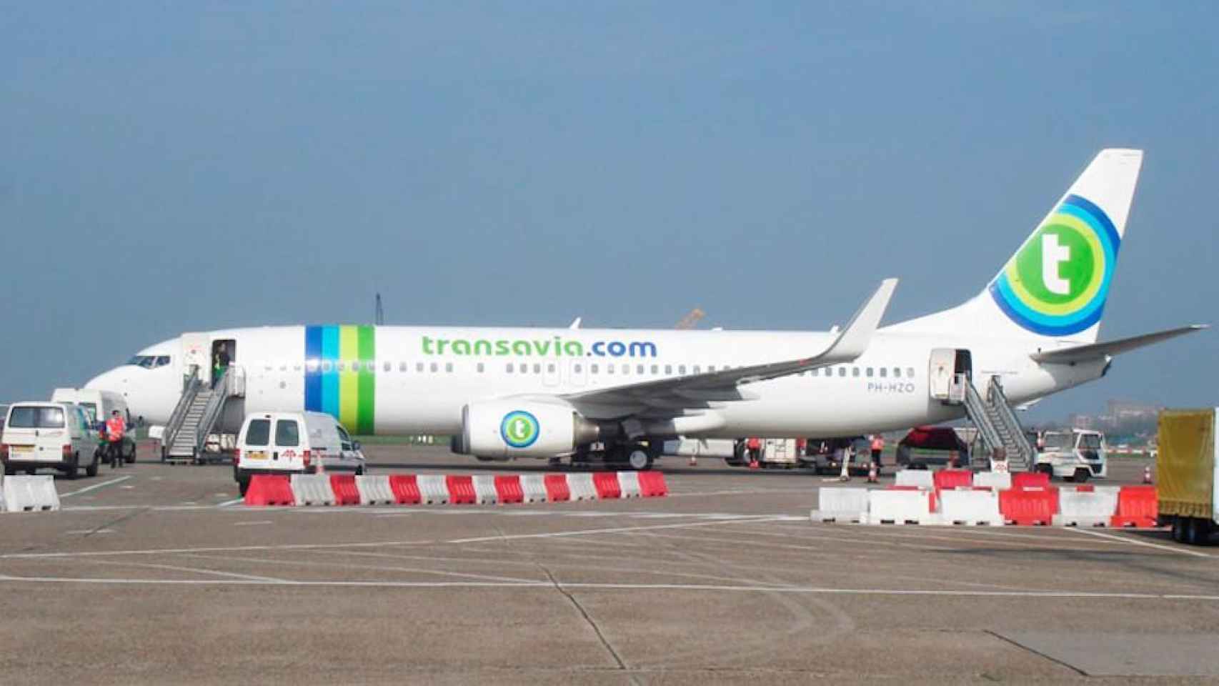 Una foto de archivo de un avión de la compañía Transavia que tuvo que realizar un aterrizaje de emergencia