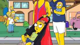 Xavi Hernández y su familia convertido en personajes de 'Los Simpson' / INSTAGRAM