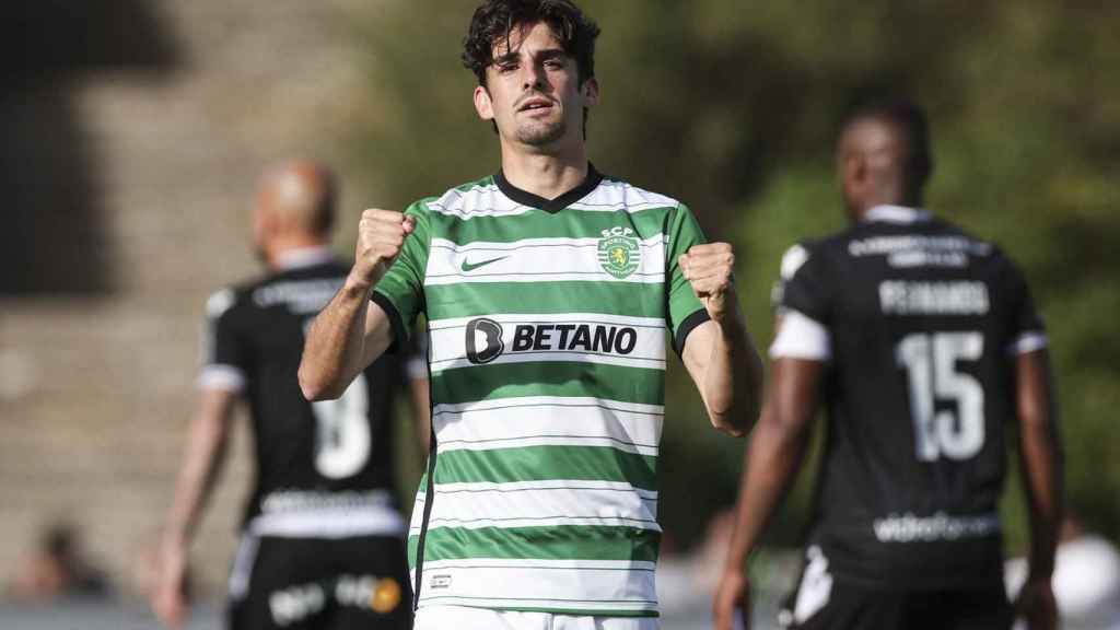 Francisco Trincao, celebrando un gol con el Sporting de Lisboa / EFE