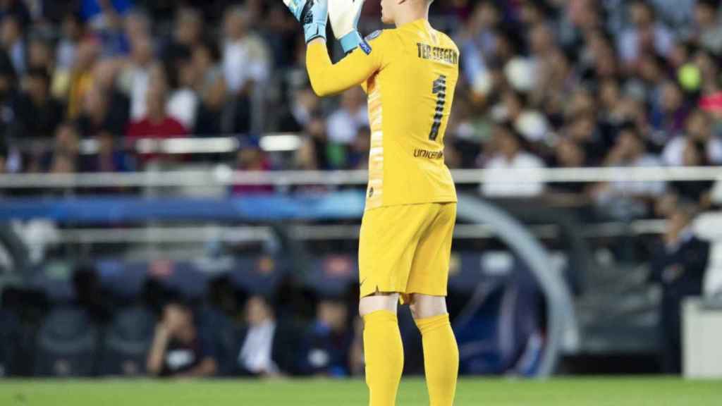 Una foto de Ter Stegen durante el partido contra el Inter de Milán / FCB