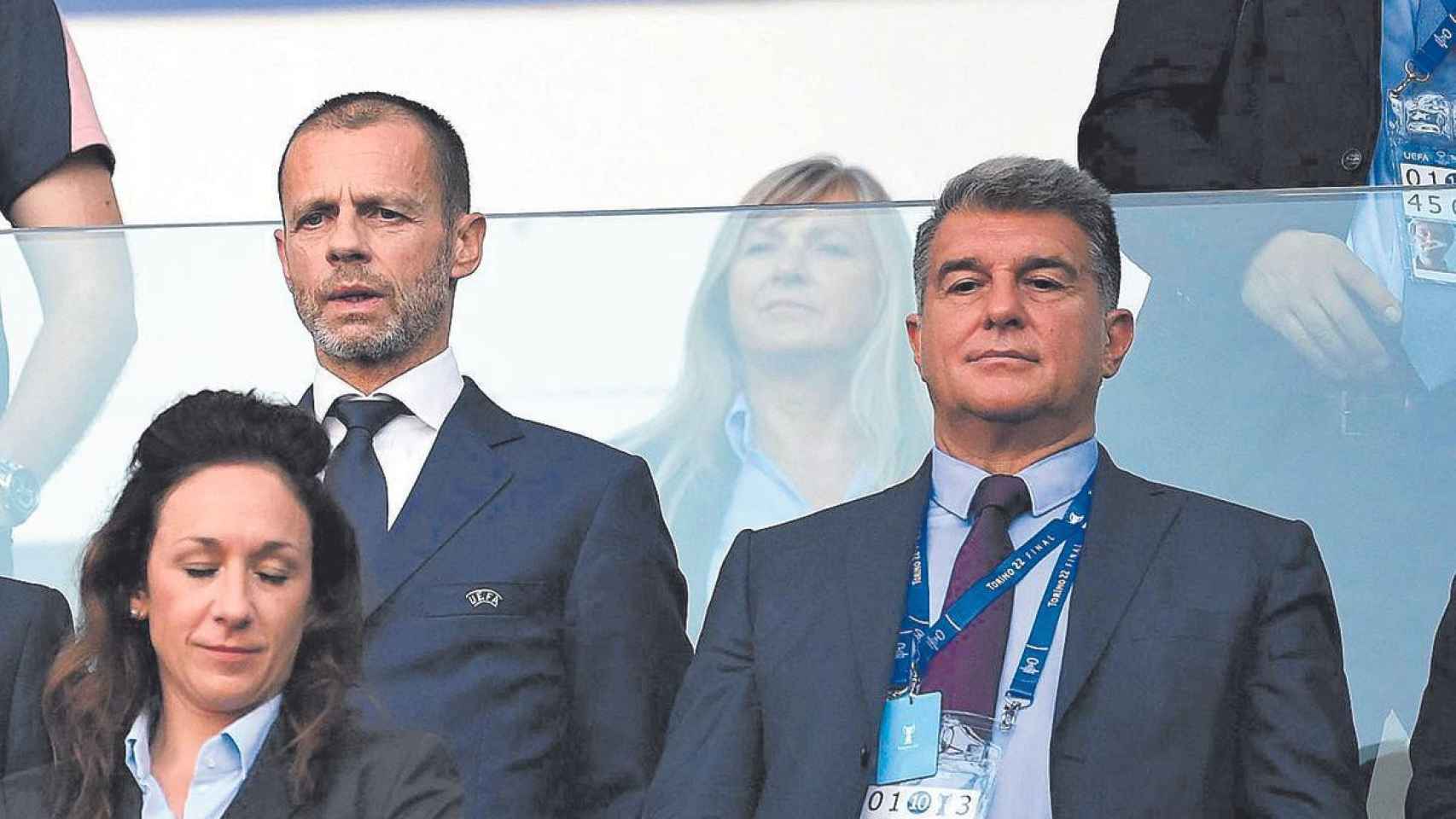 Joan Laporta y Aleksander Ceferin, en una imagen de archivo / REDES