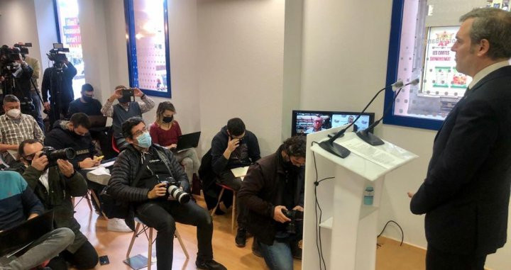 Emili Rousaud en la presentación de su sede / 'Els millors al Barça'