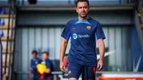 Xavi Hernández, técnico del Barça, en el entrenamiento de este martes /  FCB