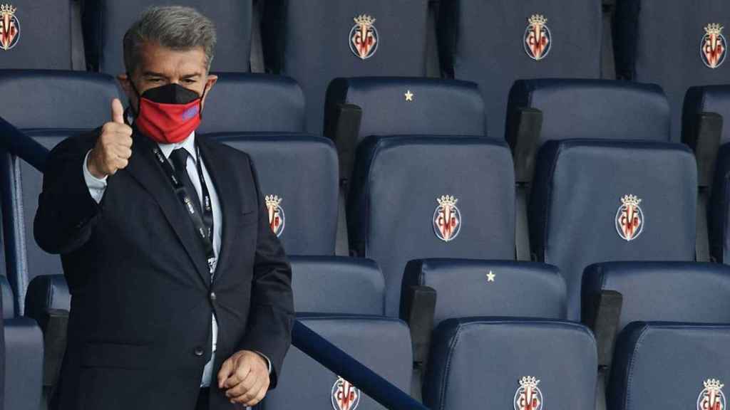 Laporta, en un partido contra el Villarreal / EFE