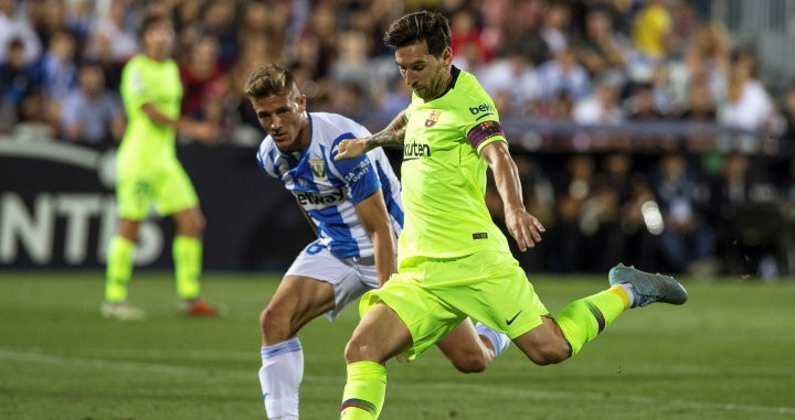 Una foto de Leo Messi durante el partido contra el Leganés / EFE